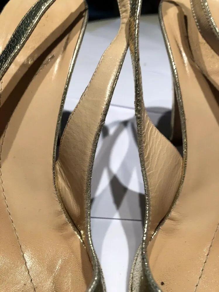 Kate Spade New York Gold Metallic Leather Slingback Pumps Size 7 1/2 B by kate spade new york