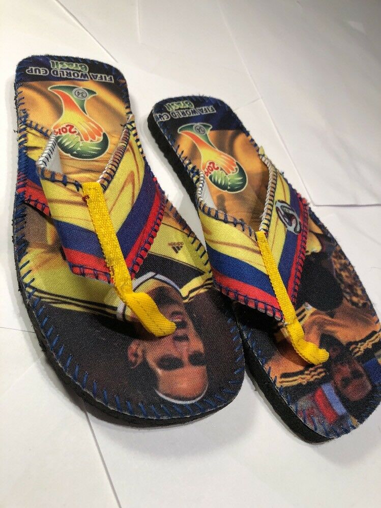 NEW USA Flag FIFA World Cup Brasil Adult Beach Flip Flops Sandals Kids Size 34