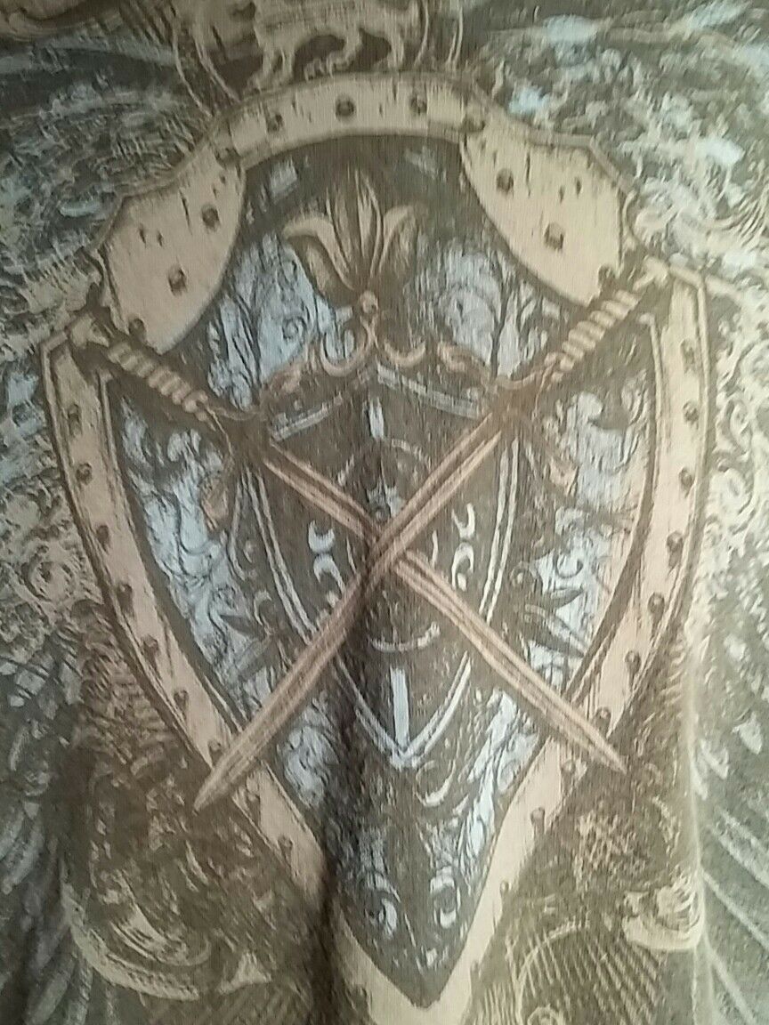 Helix large gray eagle wings shirt  100% cotton, RN#117508 WITH BLACK THERMAL