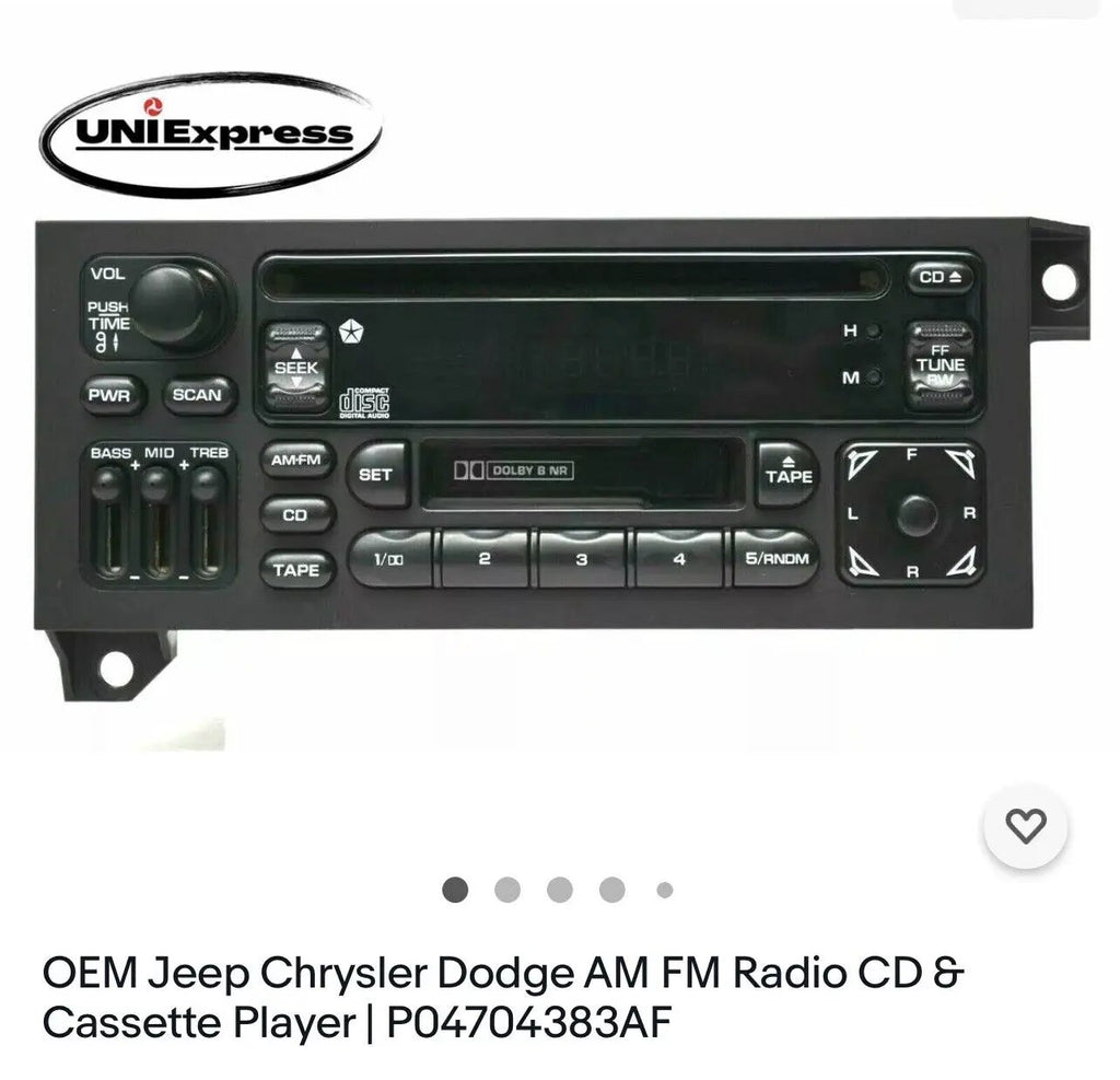 OEM Jeep Chrysler Dodge AM FM Radio CD & Cassette Player | P04704383AF by Chrysler