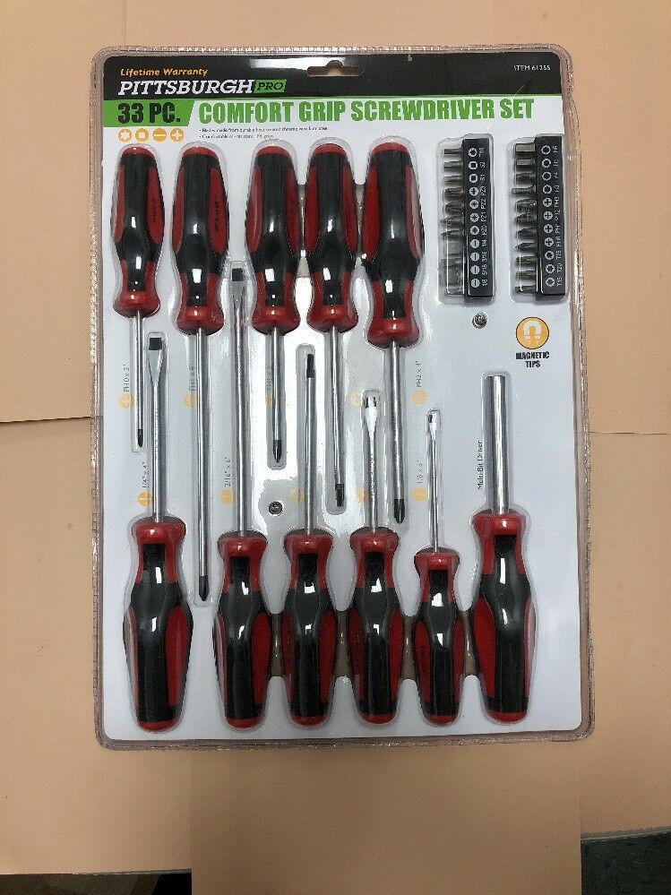 33 Pc Comfort Grip Screwdriver Set LIFETIME WARRANTY
