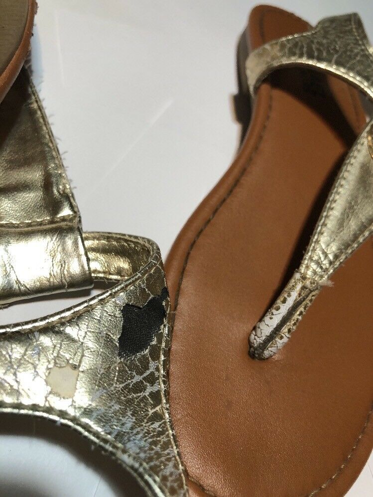 Michael Kors Youth Gold Bling Thong Sandals Size2