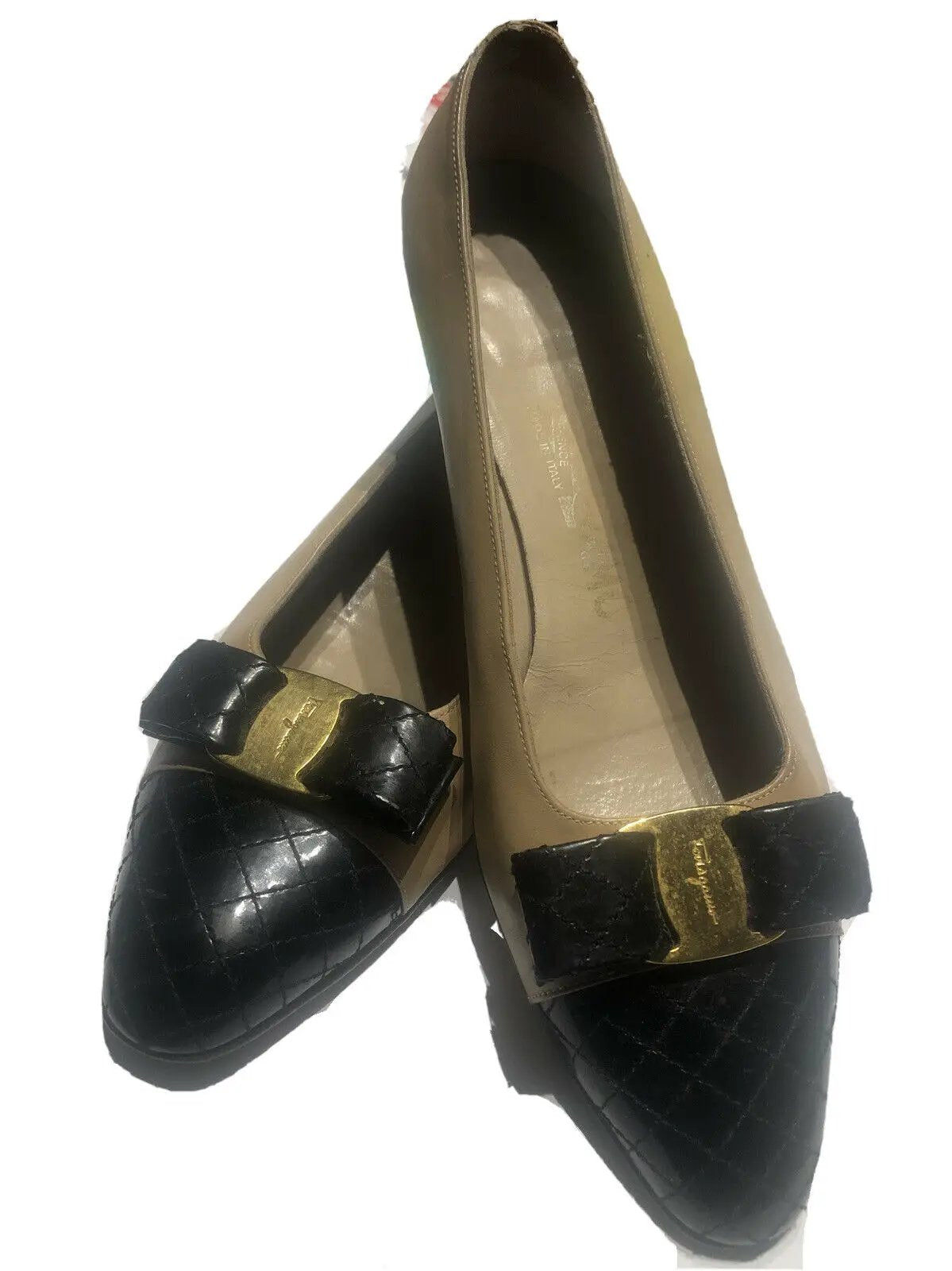 Salvatore Ferragamo Black Vera Bow Heels- Size 8.5 B by Salvatore Ferragamo