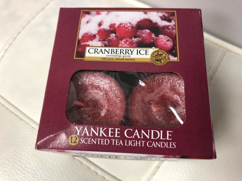 Yankee Candle Cranberry  Ice Box of 12 Scented Tealights Tea Light Green Fresh