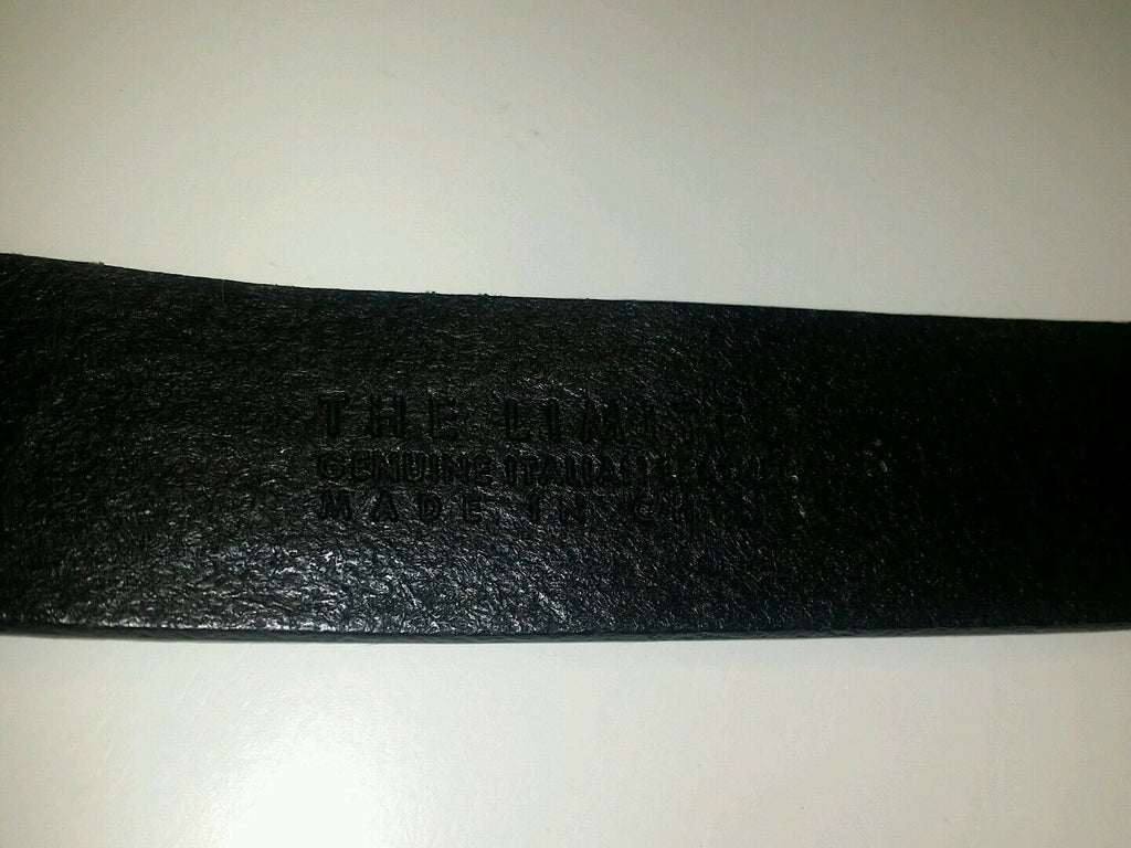 The limited black leather sequin solid brass buckle.