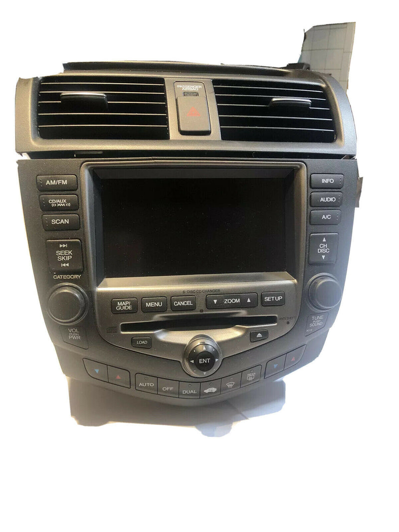 2004-2007 Honda Accord Navigation GPS Screen Radio 6 CD Player With Center Vent/