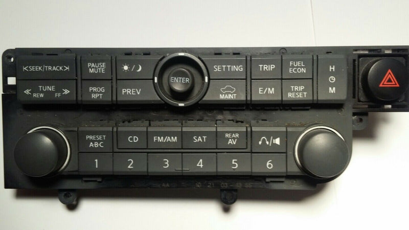 2004-06 Nissan Quest Radio Audio Control Panel,emergency switch18608 BDPK66 OEM