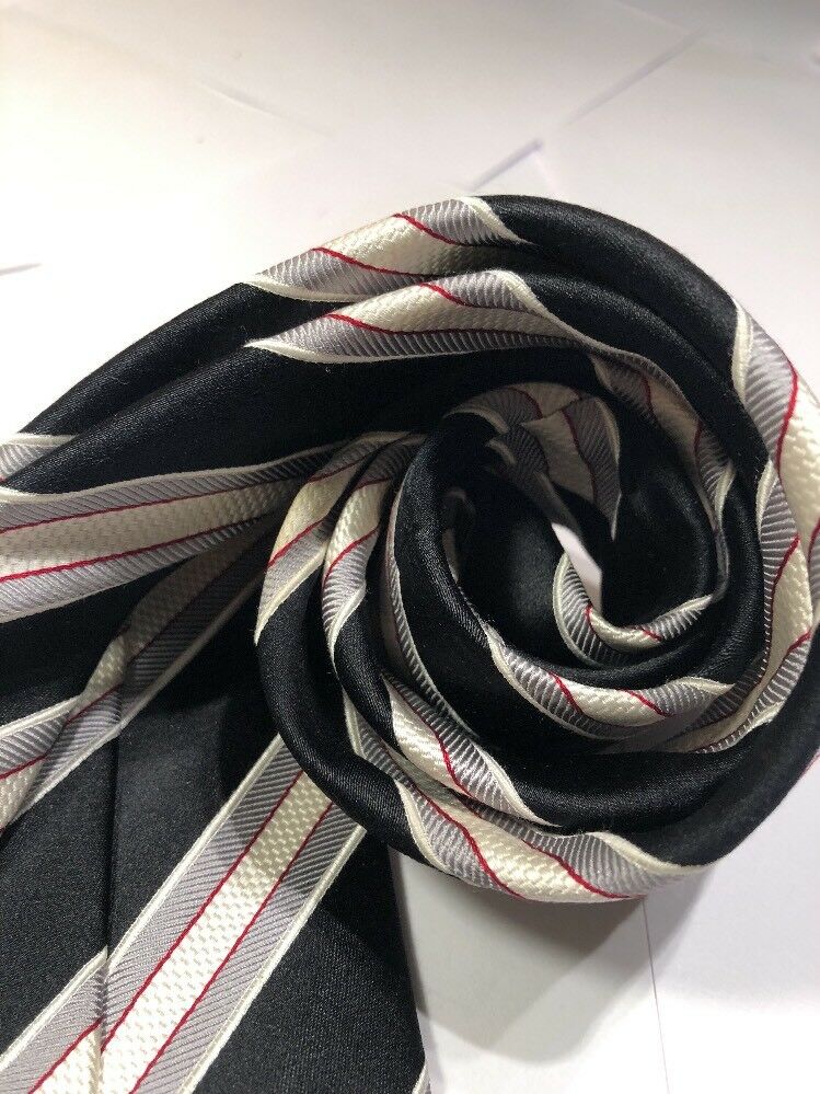 Donald J. Trump Tie 100% Silk Black & White Striped