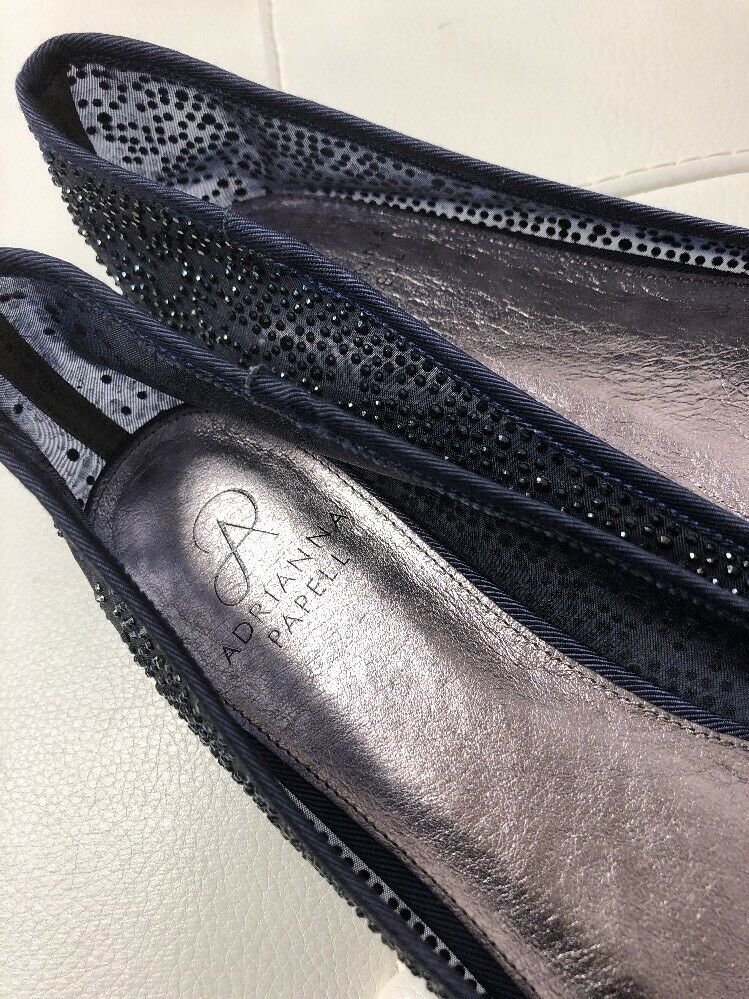 Adrianna Papell Blue Sequin Ballet Flats Womens Size 9.5