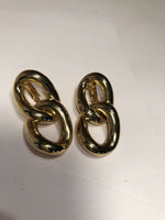 Matte Gold Spiral Clip On Earrings Gold Tone Matte Spiral Oval Earrings