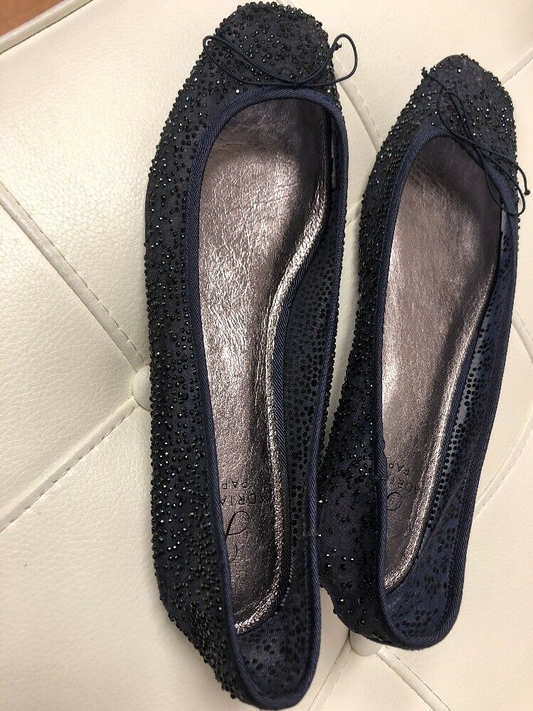 Adrianna Papell Blue Sequin Ballet Flats Womens Size 9.5