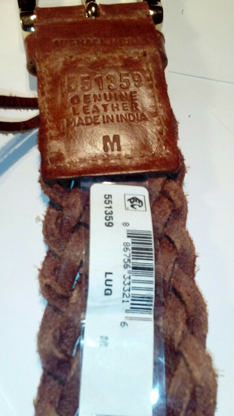 Michael  Brown wooden leather belt size m