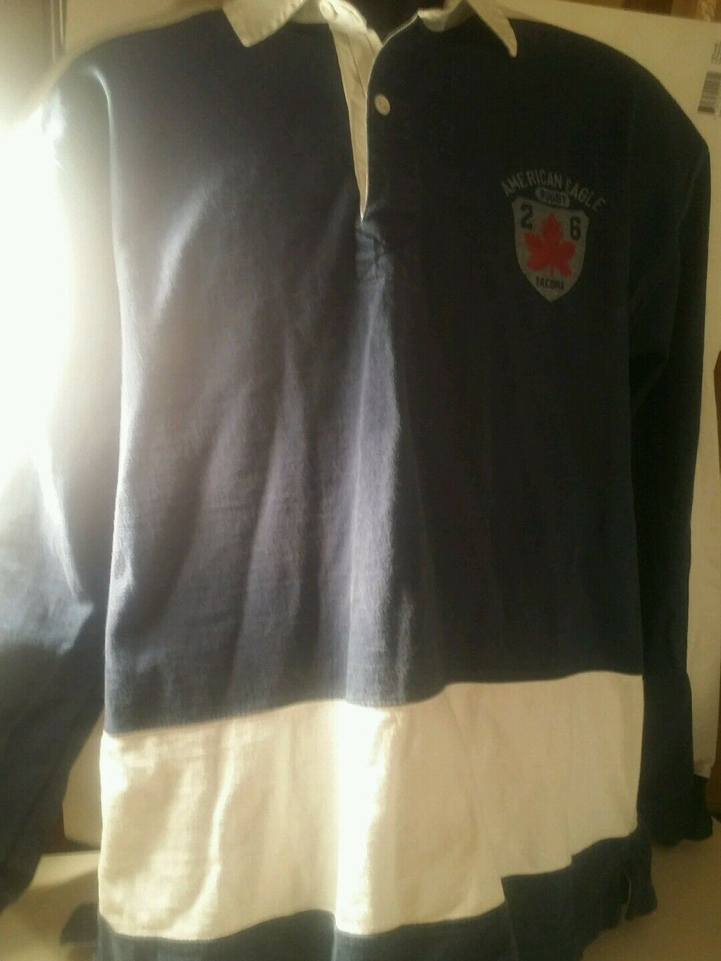 100% Cotton American Eagle Outfitters, sz. large Vintage Rugby sweater, RN54485.