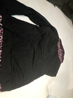 Youth Star Ride Leopard Print And Black And Pink Shirt Size 10/12