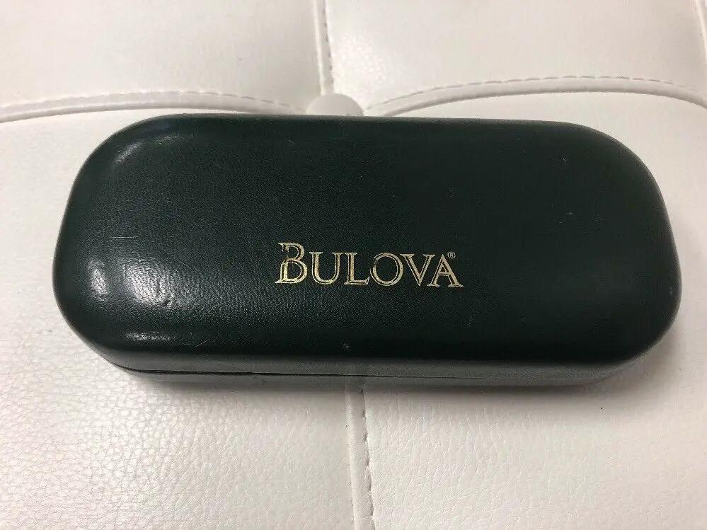 BULOVA Gray Sunglass Empty Case ONLY Eyeglass Clamshell White by Bulova