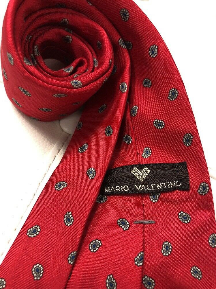 Mario Valentino Men's Neck Tie Silk Tie Made In Italy 55"