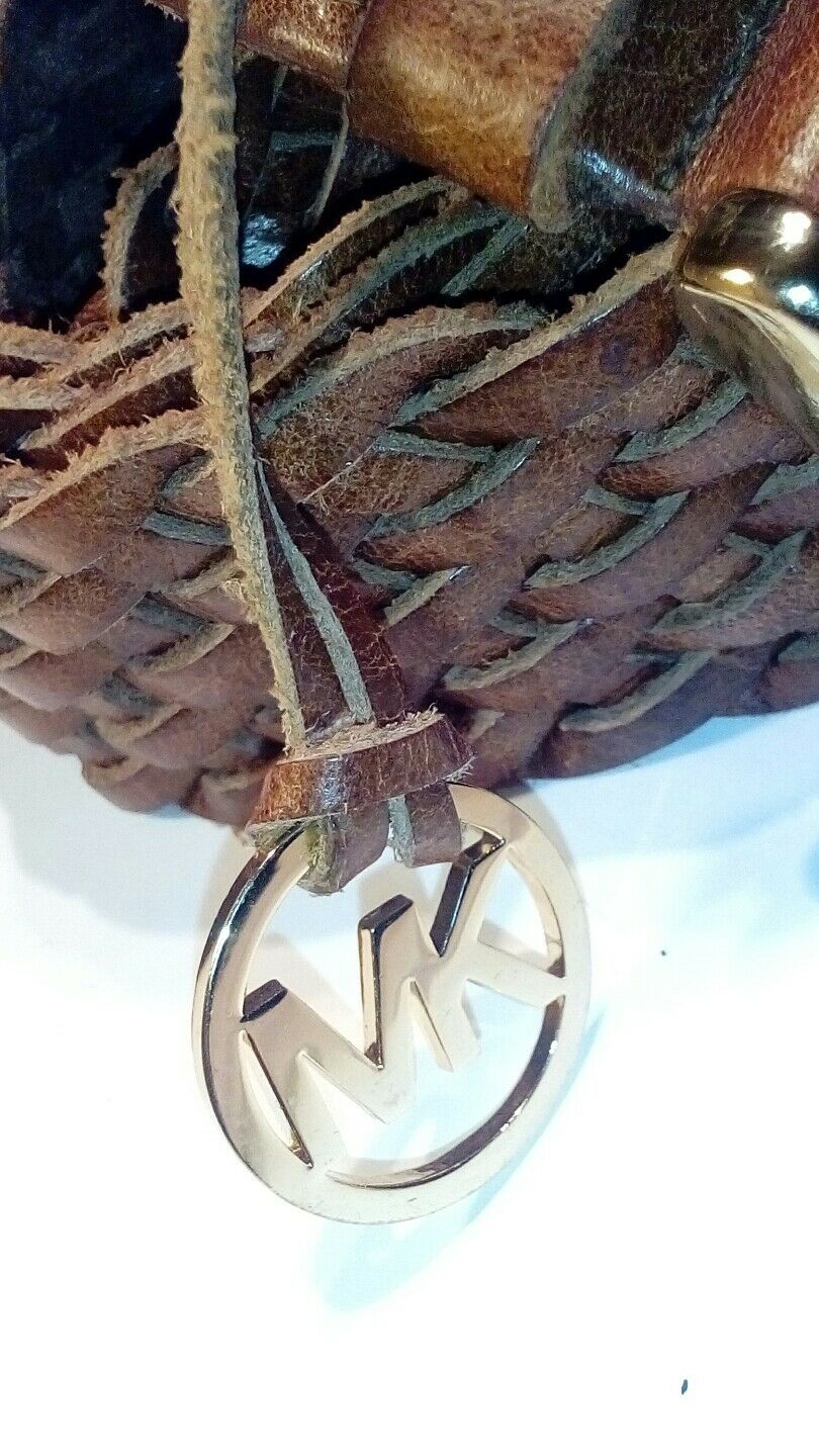 Michael  Brown wooden leather belt size m