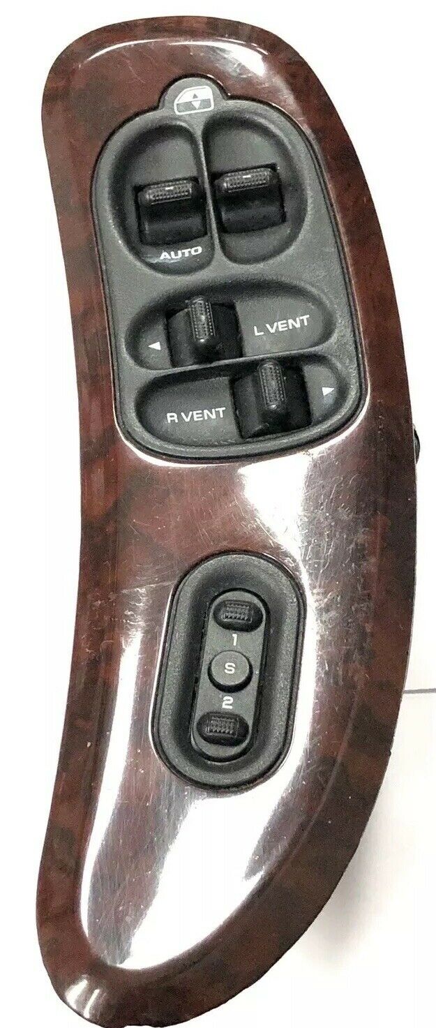 GRAND CARAVAN DRIVER SIDE MASTER POWER WINDOW VENT SWITCH w/ MEMORY WOODGRAIN 02