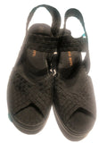 BM Bernie Mev. Beatrice Peep Toe Sandals sz 37 Black Woven Elastic Shoes Heels by Bernie Mev