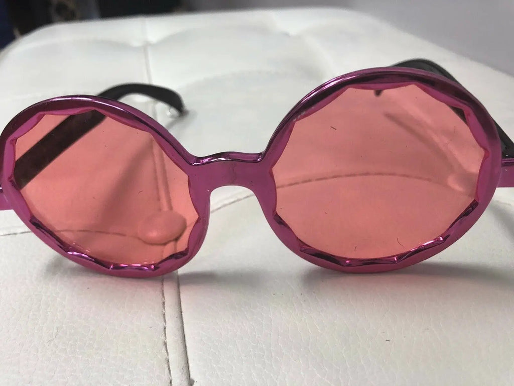 Oversized Fushia Fantasic Pink Round Frame Sunglasses by PINK
