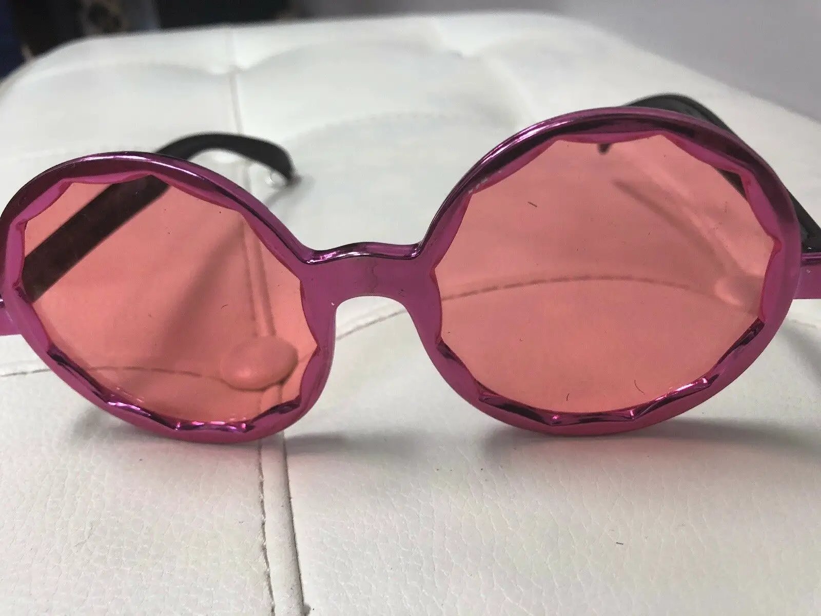 Oversized Fushia Fantasic Pink Round Frame Sunglasses by PINK