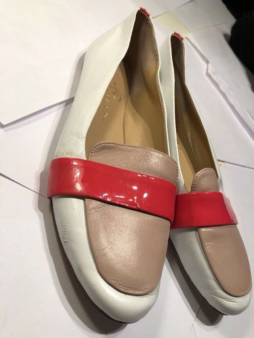 Ivanka Trump Women's Nude, Whit And Orange Loafer Flats