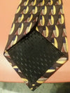 Oscar de la renta mens 100% Silk fabric tie chocolate multi colored design