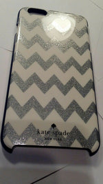 kate spade zig zag striped metallic glitter silver iPhone 6+