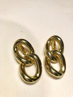 Matte Gold Spiral Clip On Earrings Gold Tone Matte Spiral Oval Earrings