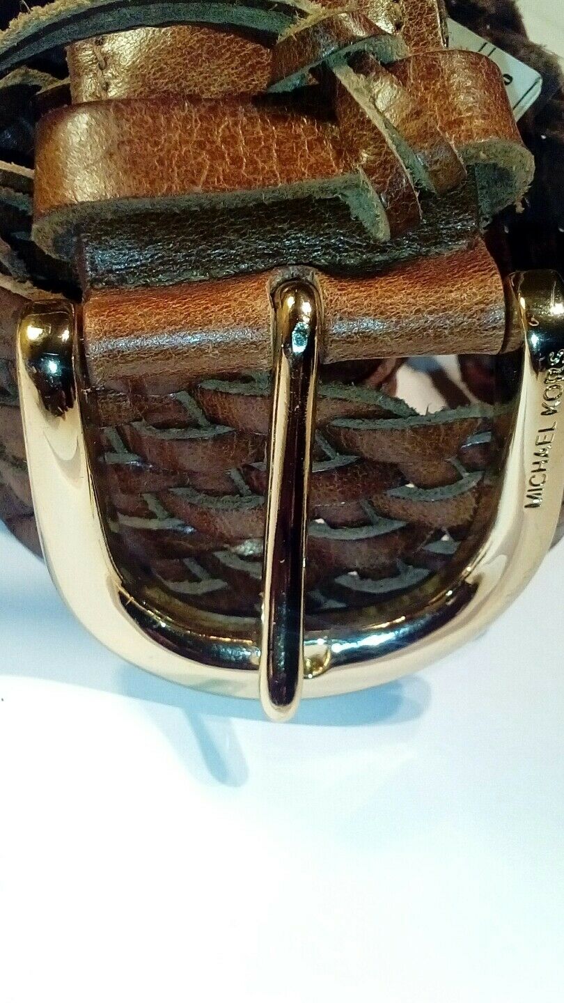 Michael  Brown wooden leather belt size m