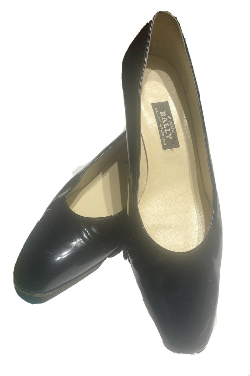 Bellezza Bally Maggiore-03 Navy Pumps Shoes Made In Switzerland Size 8 C