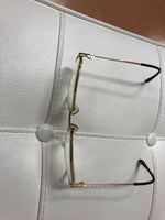 Vintage Aeroline Reading Eyeglasses Gold Tone Frame Made in France Oval Lens