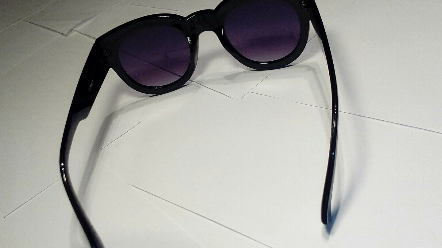 superstar Large Oversized Cat Eye Thick Frame Gradient Black Anoushka Sunglasses