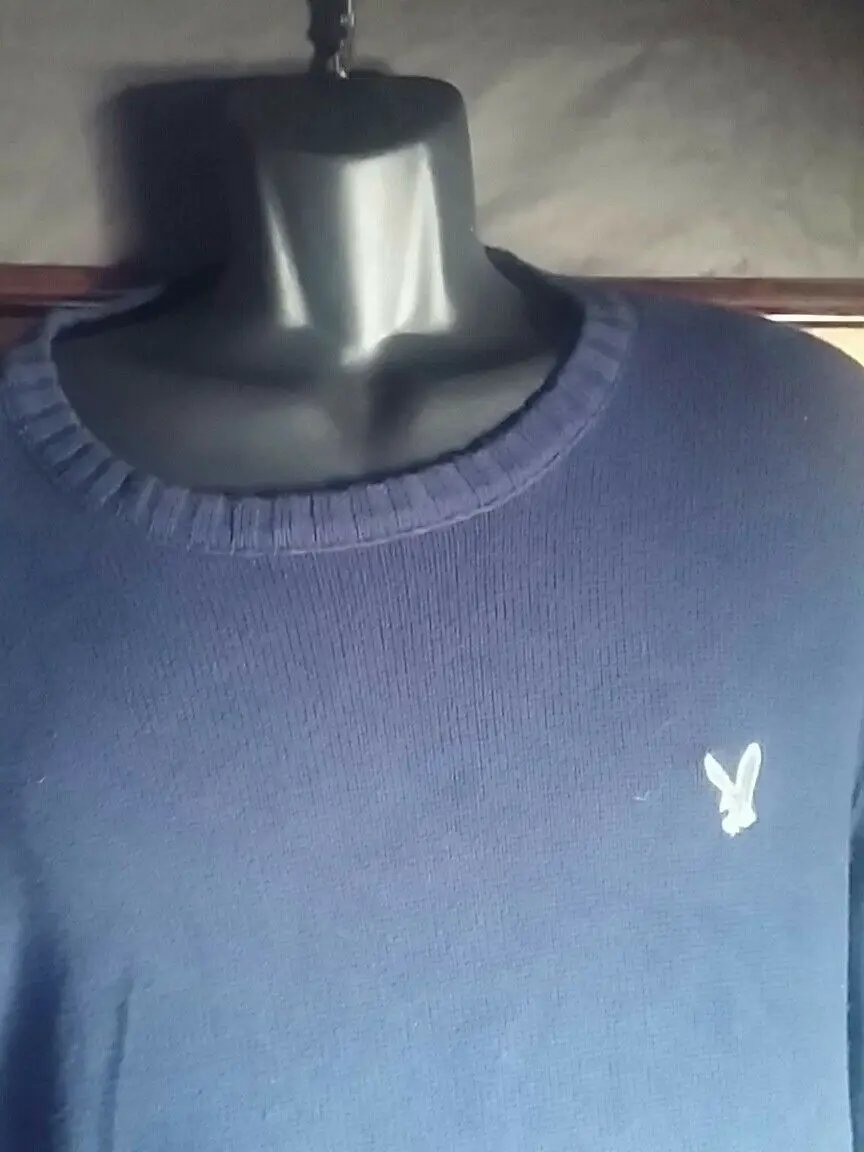 American Eagle large navy blue sweater with a green eagle. by American Eagle Outfitters