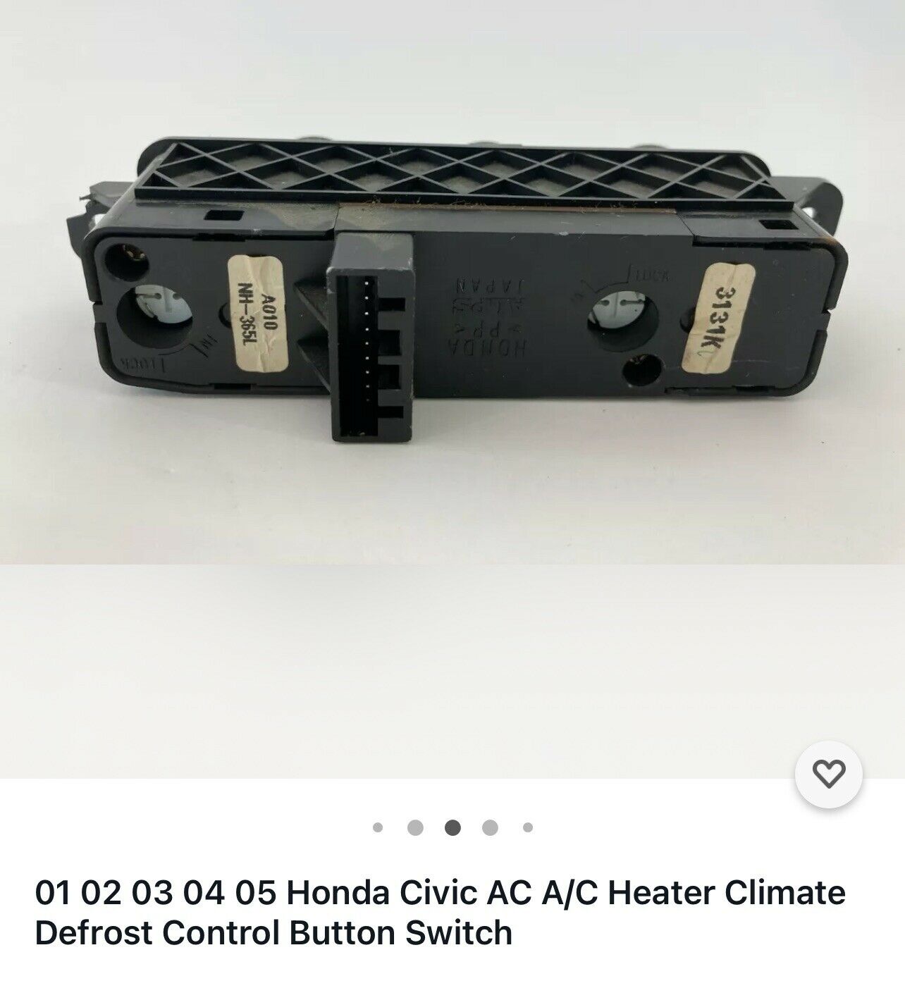 01 02 03 04 05 Honda Civic AC A/C Heater Climate Defrost Control Button Switch