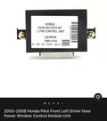 2003-2008 Honda Pilot Front Left Driver Door Power Window Control Module Unit