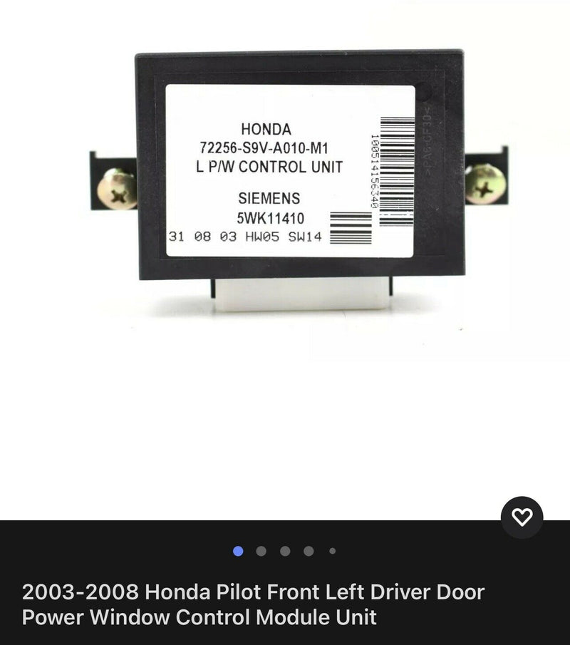 2003-2008 Honda Pilot Front Left Driver Door Power Window Control Module Unit