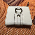 Elliott Lucca Wallet Women White Smooth Leather Clutch Metal by Elliott Lucca