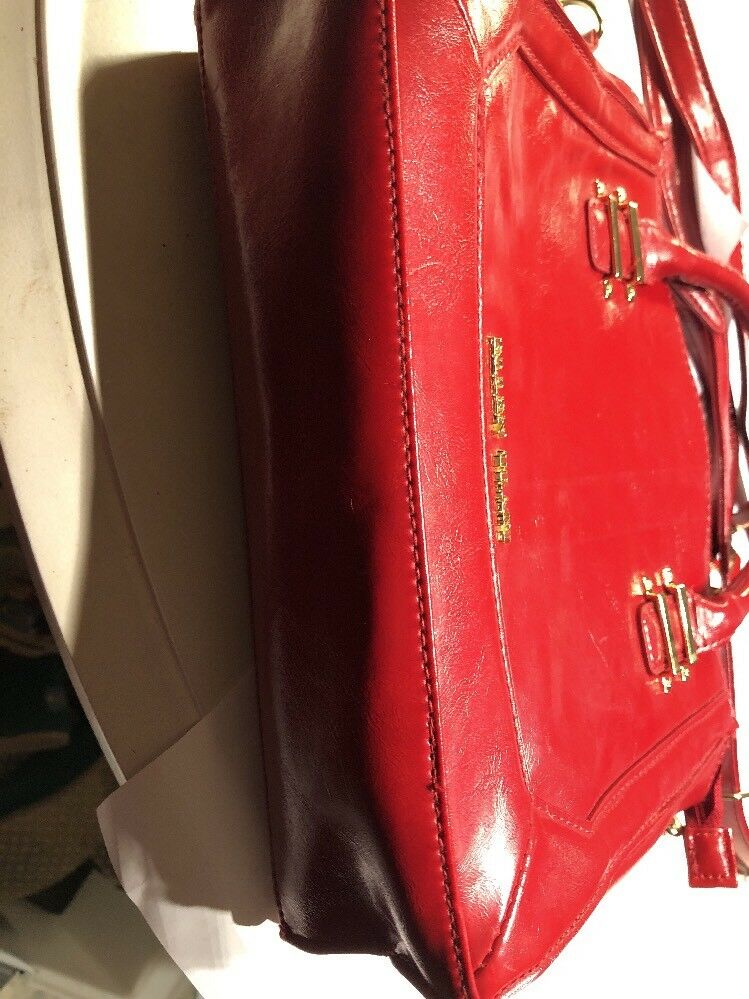 ️Near Mint ELLEN TRACY Red Faux Leather Crossbody Shoulder Bag Purse️