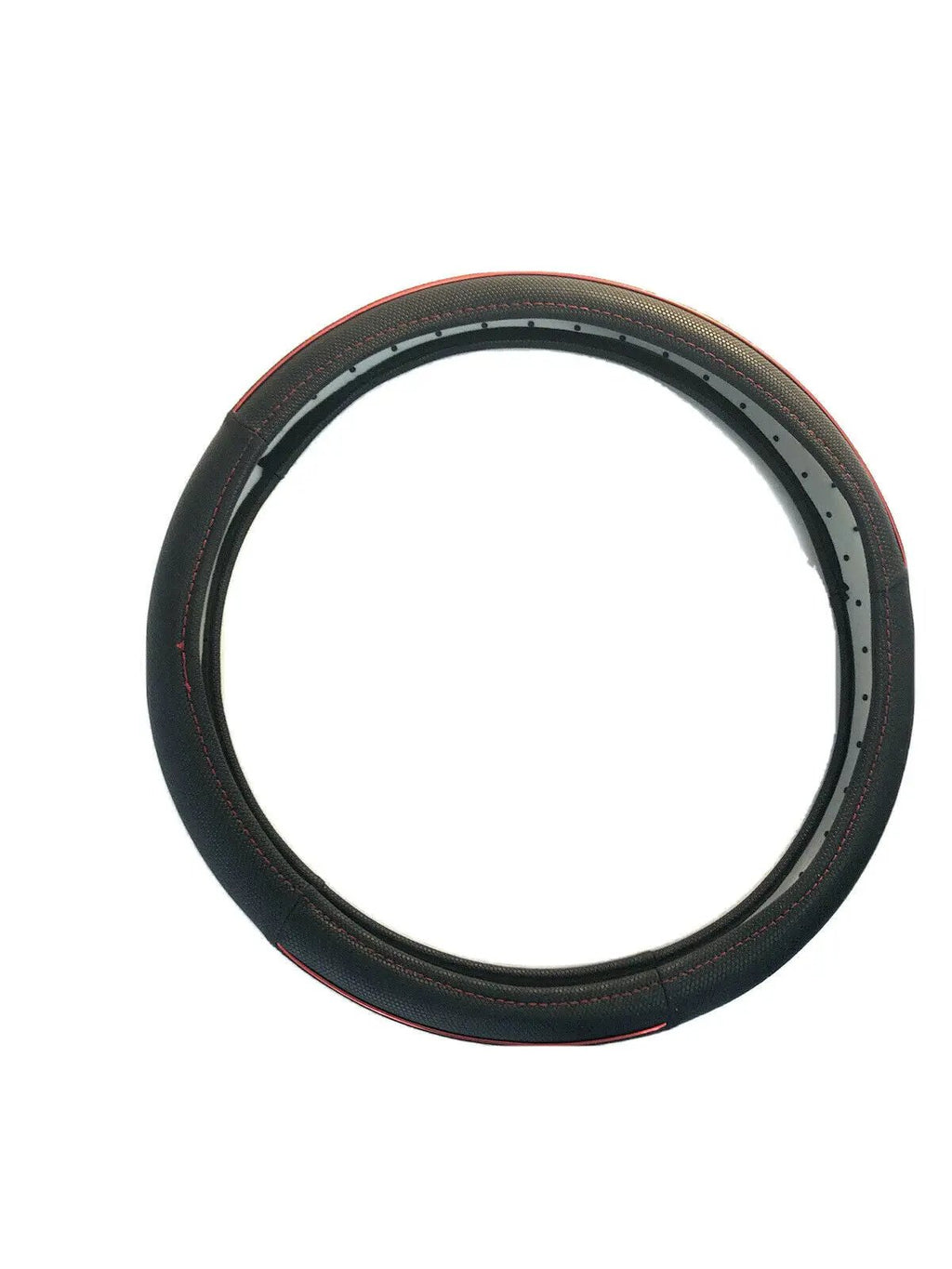 Leather Steering Wheel Cover With Red Stitching by Unbranded