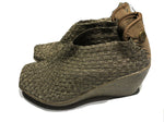 Bernie Mev Bronze Metallic Wedge Shoe Size 36 NEW