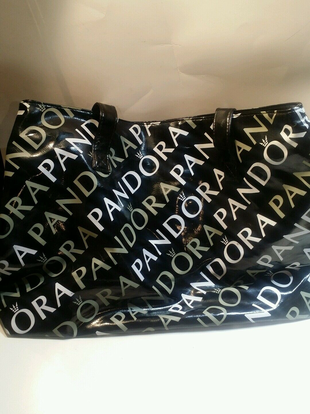 LIMITED EDITION PANDORA (JEWELRY)~ Black~ Vinyl~ Handbag~ Tote~ Bag~ Purse