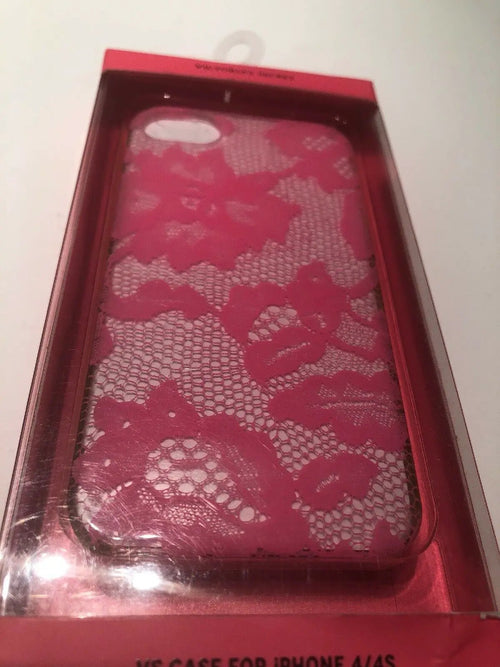 1 Victoria's Secret BLACK FLORAL LACE iPhone 5 5s Phone Hard Case Pink LOGO by Victoria's Secret