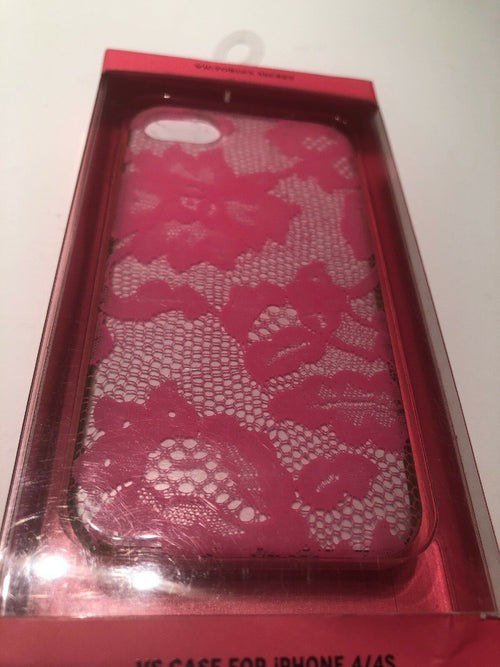 1 Victoria's Secret BLACK FLORAL LACE iPhone 5 5s Phone Hard Case Pink LOGO
