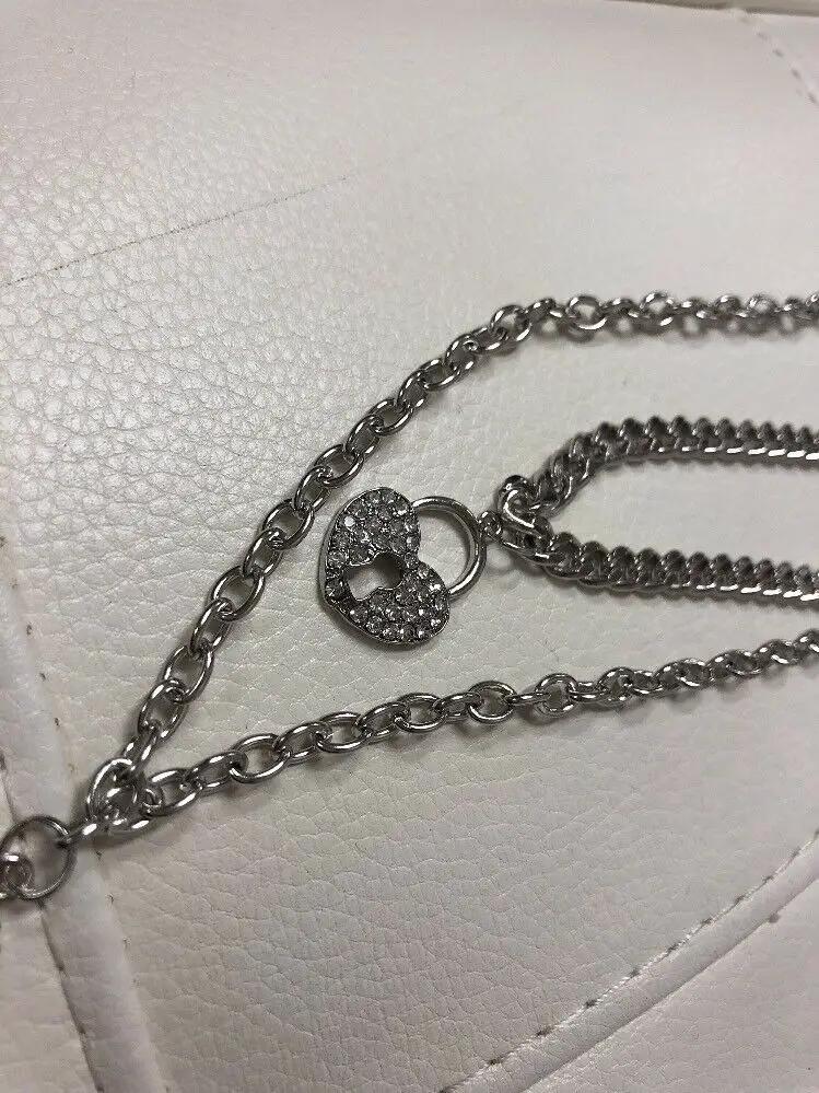 Heart Locket and Key Silver Costume Necklace Pendant by Unbranded
