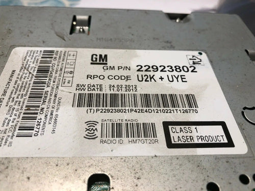 13 14 2013 2014 Chevrolet Malibu Radio Cd Mechanism 22923802 B639 by Gm