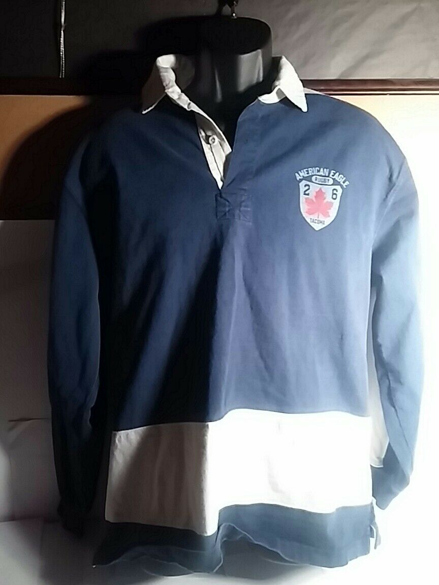 100% Cotton American Eagle Outfitters, sz. large Vintage Rugby sweater, RN54485.