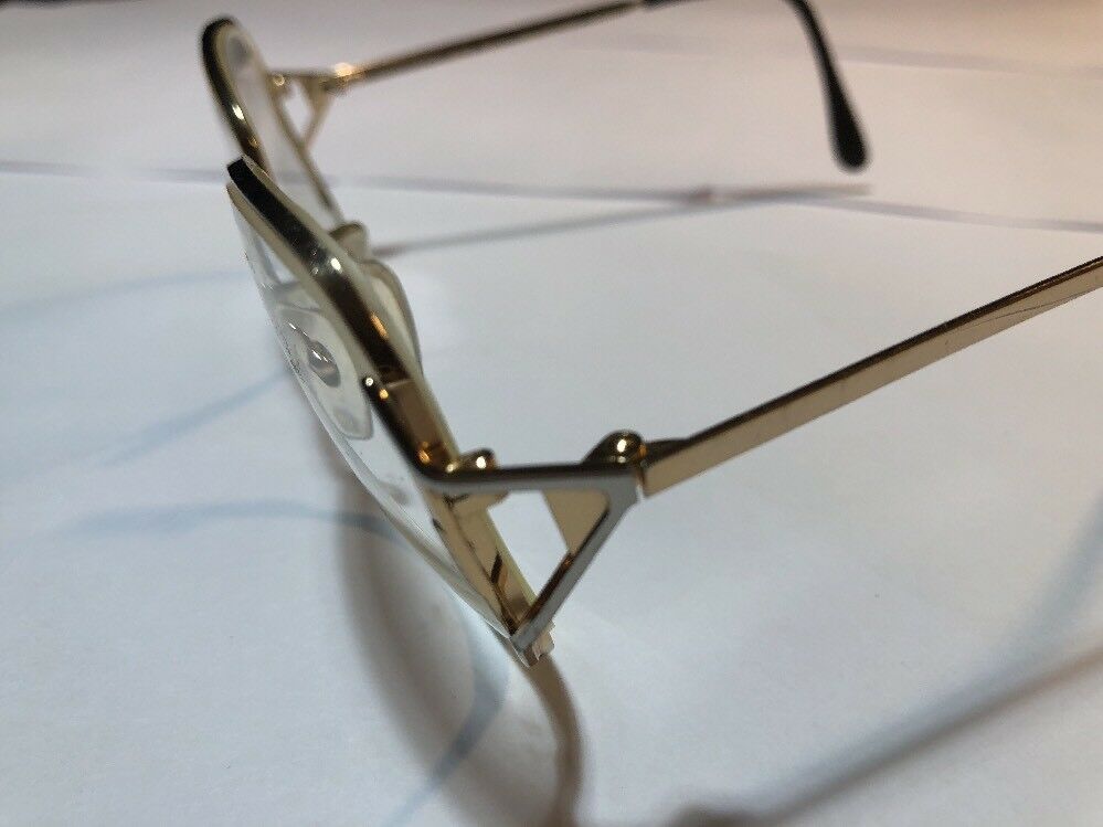 Vntg Oversized Gold Wire Rim French Collection Eyeglass Frames 55-14