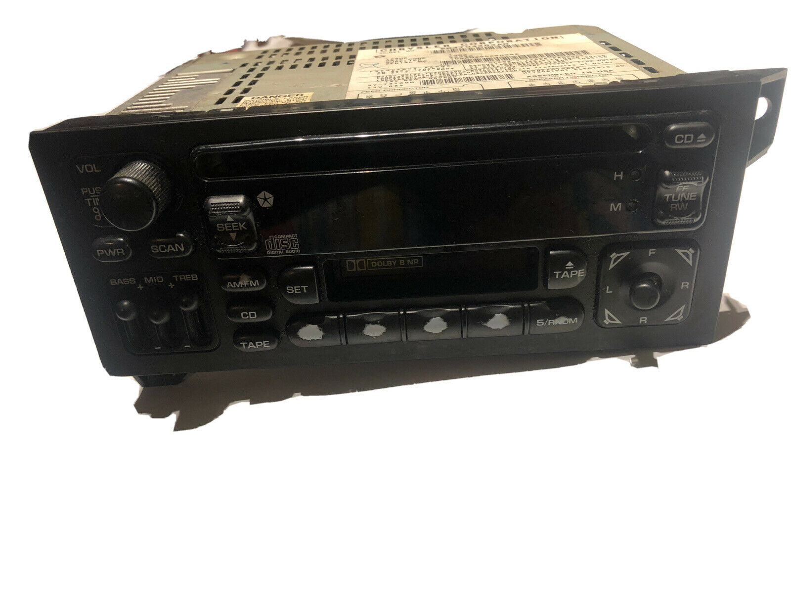 Genuine OEM Dodge Jeep Chrysler AM FM Radio CD | Cassette Player | P04704383AH/1