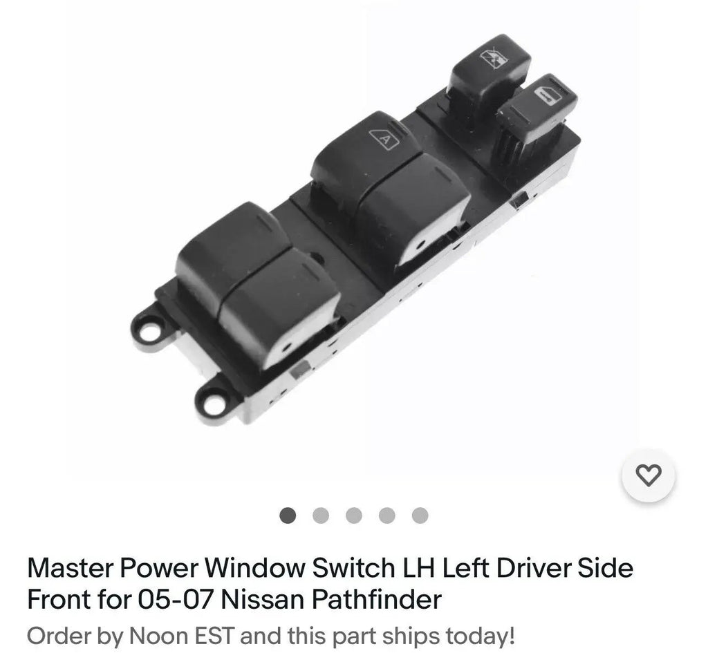 Master Power Window Switch LH Left Driver Side Front for 05-07 Nissan Pathfinder by AM Autoparts